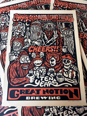 GREAT NOTION 10 YEAR screenprinted poster