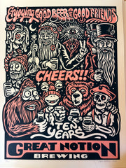 GREAT NOTION 10 YEAR screenprinted poster