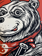 LUCKY BEAR (black edition) screenprinted poster