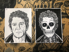 LOU REED living & dead original ink drawings set