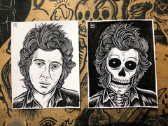 JOHNNY THUNDERS living & dead original ink drawings set